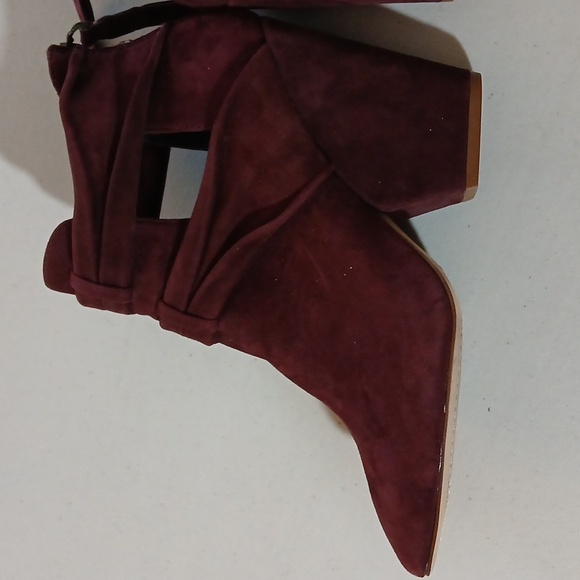 Splendid Womens 8.5 Suede Pointed Toe Burgundy Ankle Boots - Picture 13 of 15